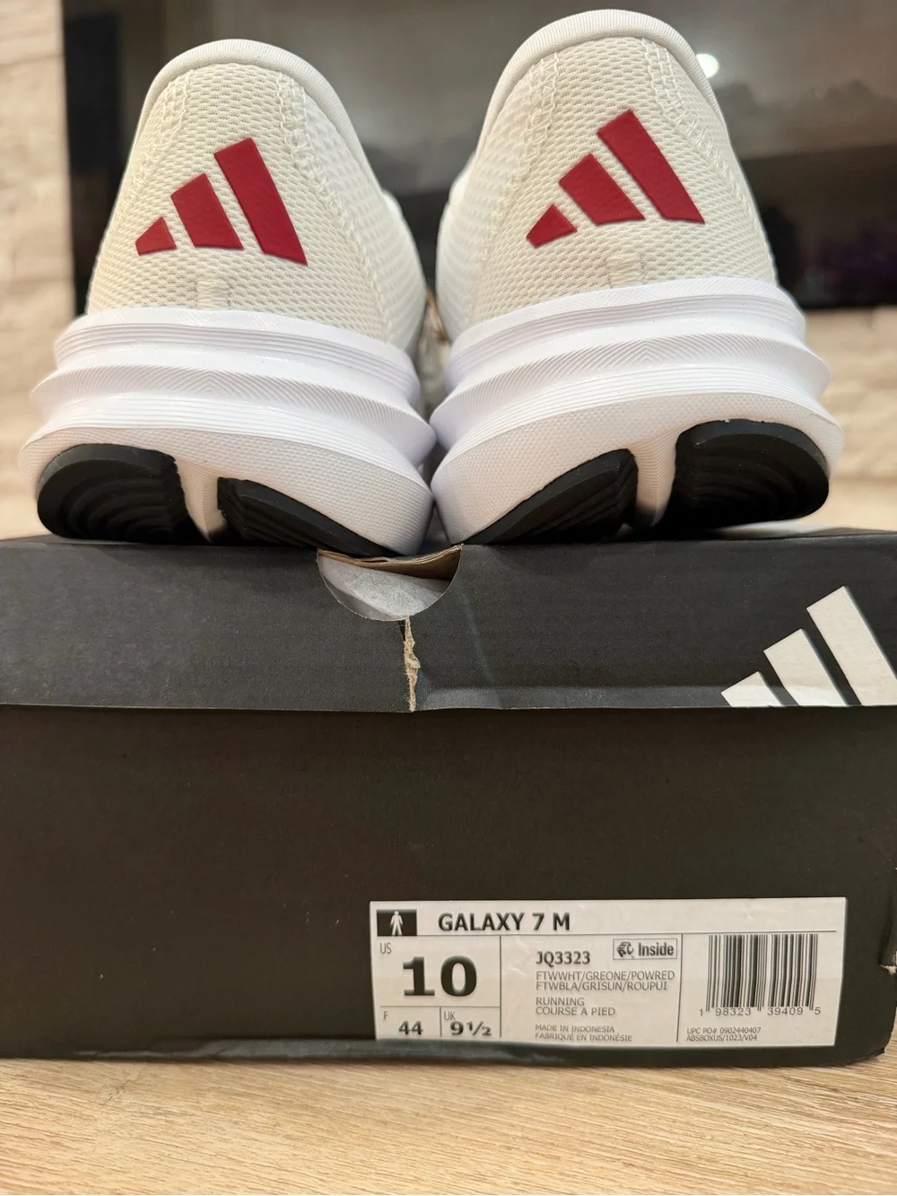 adidas White and Red Men's Athletic Shoes
